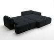 Ecksofa L-Form Rechts mit Schlaffunktion und Bettkasten Bonno Schwarz