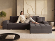 Ecksofa L-Form mit Schlaffunktion und Bettkasten Sonia Braun