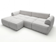 Ecksofa L-Form Links mit Schlaffunktion und Bettkasten Bonno Grau