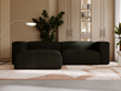 Ecksofa L-Form Links Moderne Cord Ecksofa Landi Schwarz