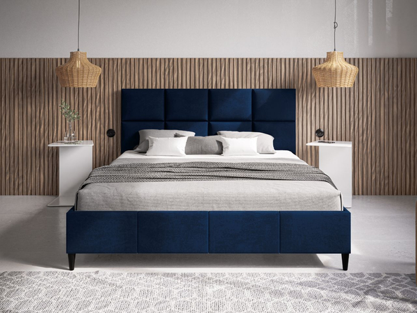 Polsterbett mit Lattenrost 140x200 Luxe Dunkelblau
