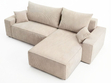 Ecksofa L-Form mit Schlaffunktion und Bettkasten Nivo Beige