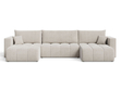 Wohnlandschaft mit Schlaffunktion und Bettkasten Neva Beige