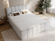 Boxspringbett mit Bettkasten 200x200 Bouclé-Stoff Cloud Grau
