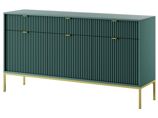 Kommode mit Türen und Schubladen Amber Grün, Gold Frame