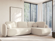 Ecksofa mit Schlaffunktion und Bettkasten Rechts Carino Creme