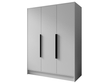 Kleiderschrank 150 cm Perugia Weiß mit schwarzen Griffen