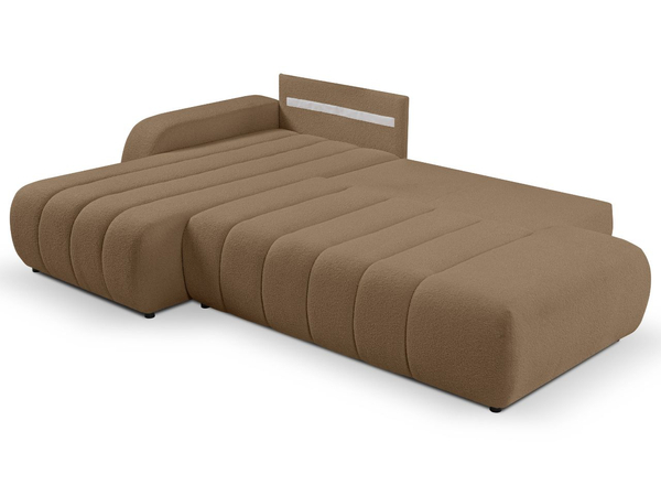 Ecksofa mit Schlaffunktion und Bettkasten Links Adoro Braun