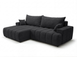 Ecksofa L-Form Links mit Schlaffunktion und Bettkasten Caleo Schwarz