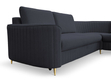 Ecksofa L-Form Links mit Schlaffunktion und Bettkasten Limon Dunkelblau