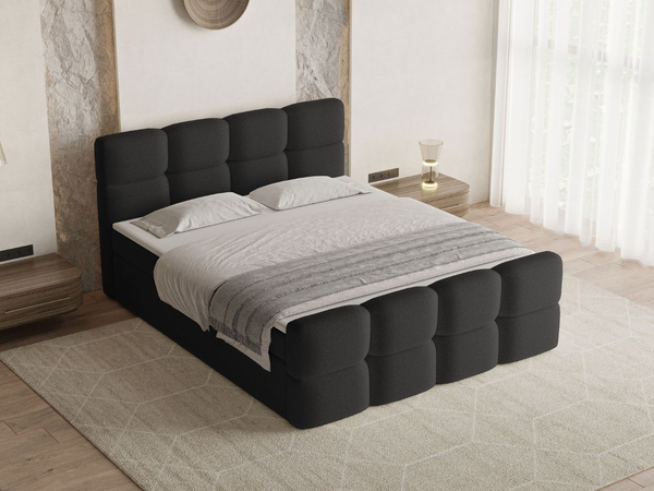 Boxspringbett mit Bettkasten 140x200 Rivon Schwarz