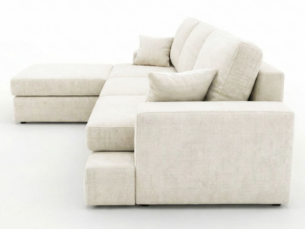 Ecksofa L-Form fürs Wohnzimmer Nesto Links Creme