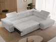Ecksofa L-Form mit Schlaffunktion und Bettkasten Argon Rechts Grau