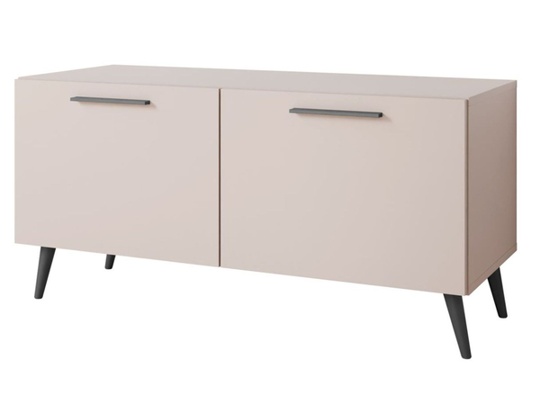 TV-Lowboard mit Türen auf Schwarzen Metallbeinen 100 cm Noaé Kaschmir