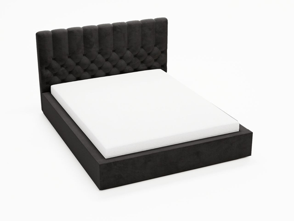 Polsterbett mit Bettkasten und Lattenrost 200x200 Roma Schwarz