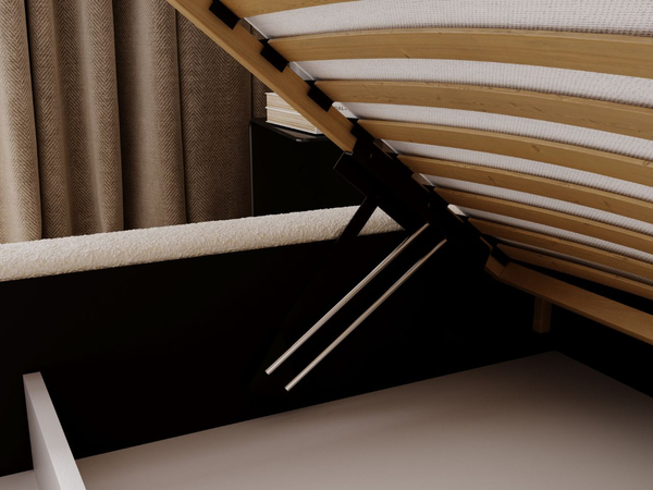 Polsterbett mit Bettkasten und Lattenrost 200x200 Palermo Creme