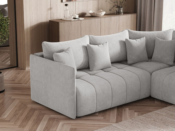 Ecksofa L-Form mit Schlaffunktion und Bettkasten Ardi L Hellgrau