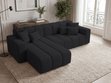 Ecksofa L-Form Links Nork Schwarz