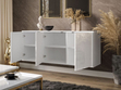 Dreitürige Wandkommode 154 cm im Glamour-Stil – Vivance, Weiß Hochglanz