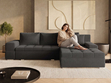 Ecksofa L-Form mit Schlaffunktion und Bettkasten Sonia Schwarz
