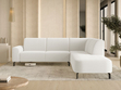 Ecksofa L-Form Rechts Regento Bouclé-Stoff Weiß 