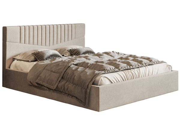 Polsterbett mit Bettkasten und Lattenrost 140x200 Lido Beige