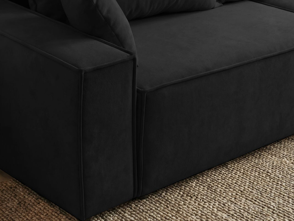 Schlafsofa mit Bettfunktion und Bettkasten Sivra Schwarz