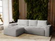 Ecksofa L-Form Links mit Schlaffunktion und Bettkasten Portland Hellgrau