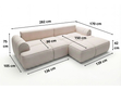 Ecksofa L-Form Rechts mit Schlaffunktion und Bettkasten Bonno Beige
