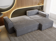 Ecksofa L-Form mit Schlaffunktion und Bettkasten Prato XL Dunkelgrau 