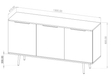 Türkommode 150 cm Nemi Schwarzer Graphit Braun