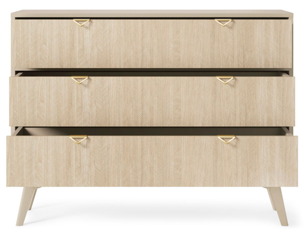 Kommode mit drei Schubladen Modena Beige