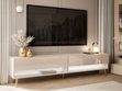 TV-Schrank für das Wohnzimmer 180 cm mit goldenen Beinen und LED-Beleuchtung Aurelie Kaschmir Hochglanz