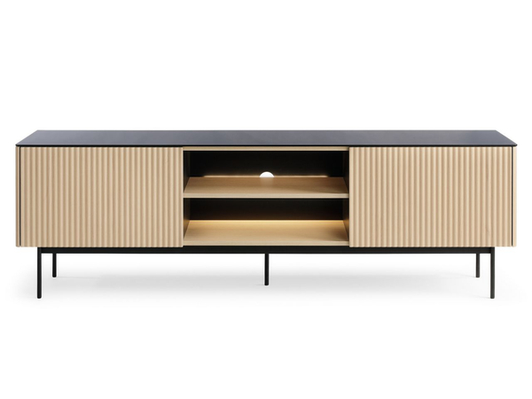 Zweittüriges TV-Lowboard für Wohnzimmer Auroé Eiche Vicenza