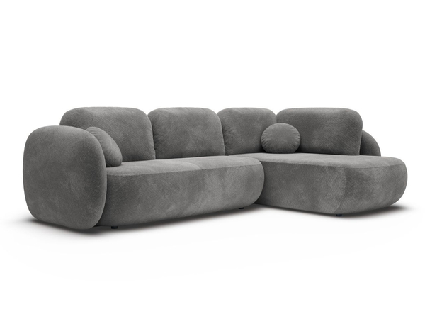 Ecksofa mit Schlaffunktion und Bettkasten Rechts Carino Grau