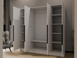 Kleiderschrank 200 cm Perugia Weiß mit schwarzen Griffen