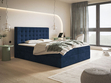 Boxspringbett mit Bettkasten 140x200 Denza Dunkelblau
