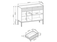 Kommode mit Türen und Schubladen Amber Schwarz, Gold Frame
