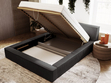 Polsterbett mit Bettkasten und Lattenrost 120x200 Lago Schwarz