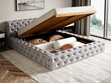 Polsterbett mit Bettkasten und Lattenrost 160x200 Palini Grau