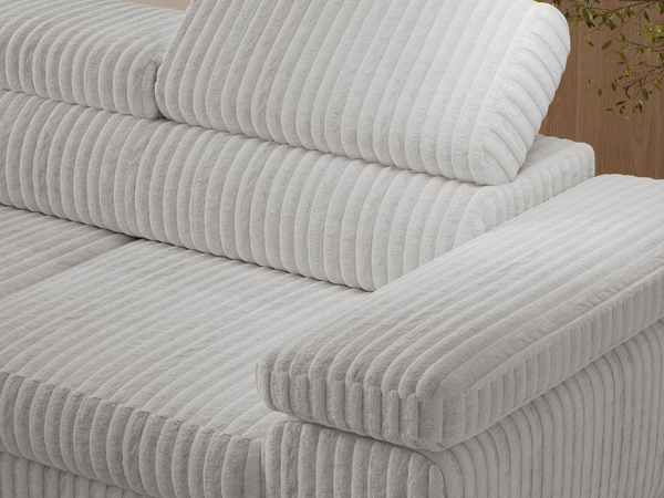 Ecksofa L-Form mit Schlaffunktion und Bettkasten Argon Links Grau