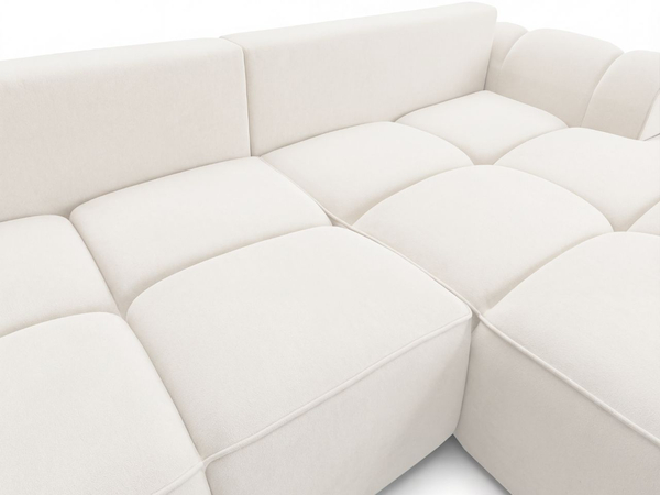 Ecksofa L-Form Rechts mit Schlaffunktion und Bettkasten Bonno Creme