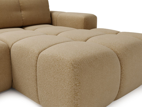 Ecksofa L-Form Rechts mit Schlaffunktion und Bettkasten Montero Hellbraun