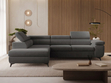 Ecksofa L-Form mit Schlaffunktion und Bettkasten Argon Links Dunkelgrau