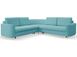Ecksofa L-Form Rechts mit Schlaffunktion und Bettkasten Limon Blau
