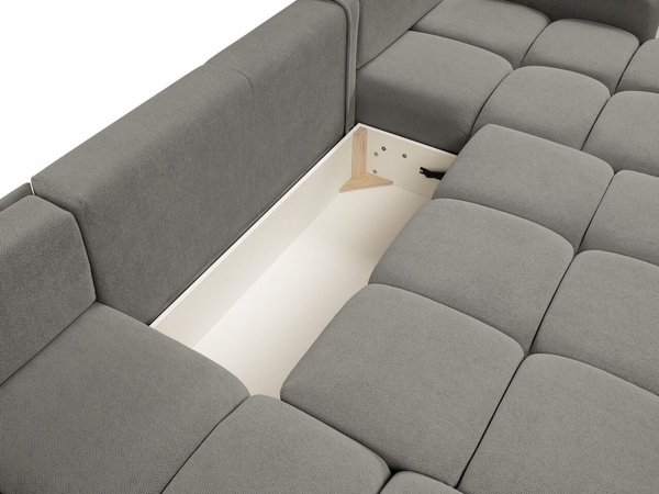 Wohnlandschaft mit Schlaffunktion und Bettkasten Sile U Grau