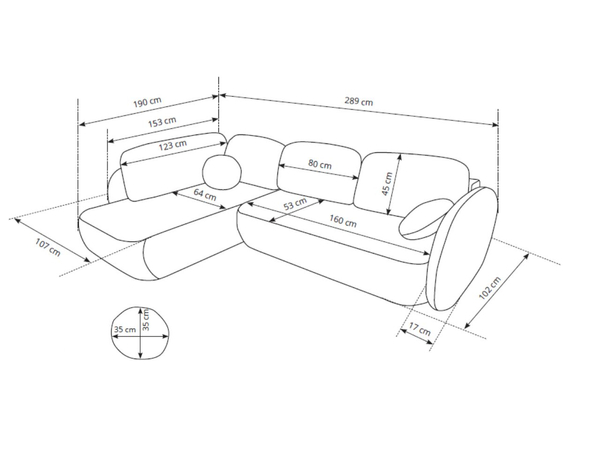 Ecksofa mit Schlaffunktion und Bettkasten Links Carino Grün