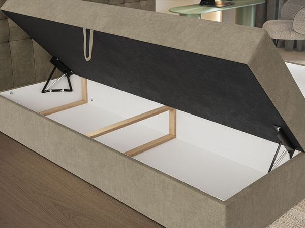 Boxspringbett mit Bettkasten 120x200 Denza Grau