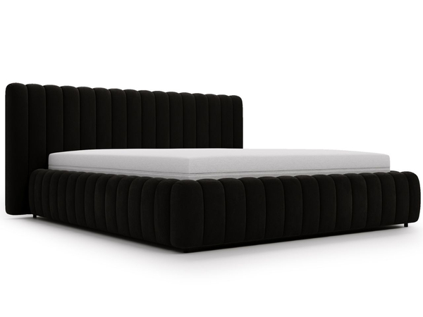 Polsterbett mit Bettkasten und Lattenrost 140x200 Bliss Schwarz