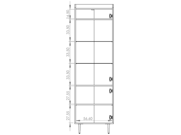 Vitrinenschrank 60 cm Vasa Braun